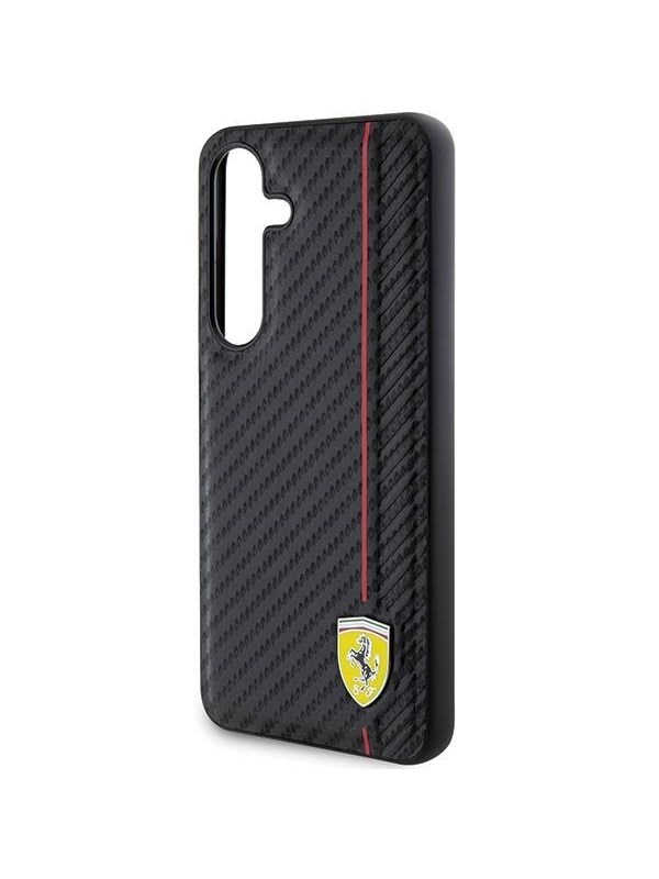 Ferrari Carbon Printed Line Case for Samsung Galaxy S24 - Black
