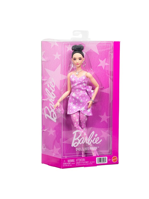 Barbie Deluxe Style Pink Denim Star Wrap Asian