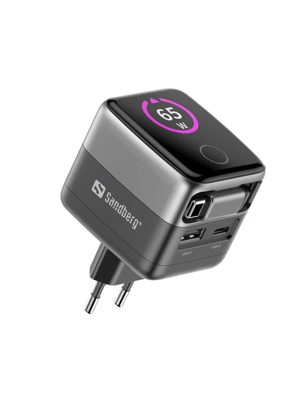 Sandberg Travel Charger PD65W Display + Cable