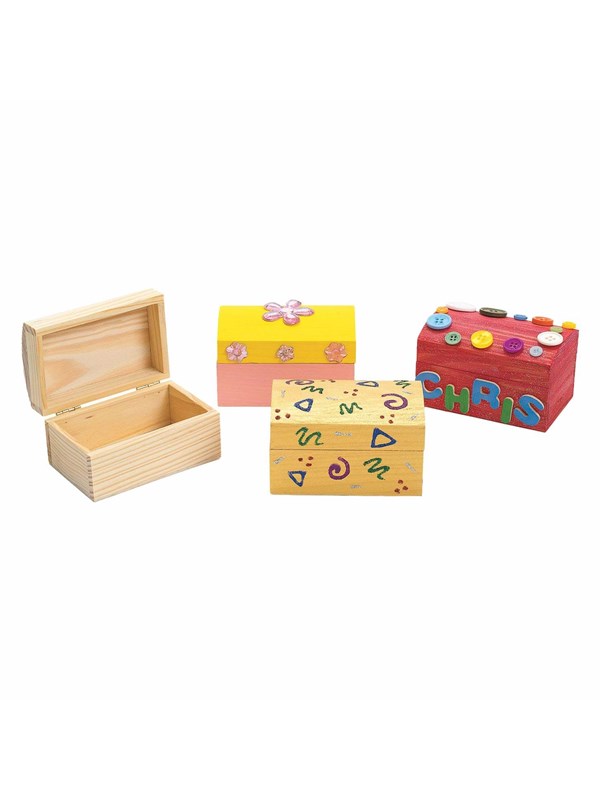 Colorations - Decorate your own Wooden Treasure Chest Set of 12
