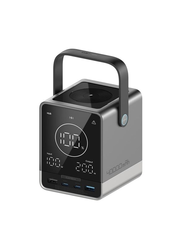 CUKTECH Powerbank 300W with 2x USB-C + 2x USB-A Nødlader - Svart - 40000 mAh