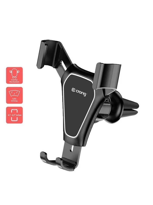 CRONG Gravity Auto-Clip Car Holder - Gravity car holder for 4.7"- 6.5" phones - black