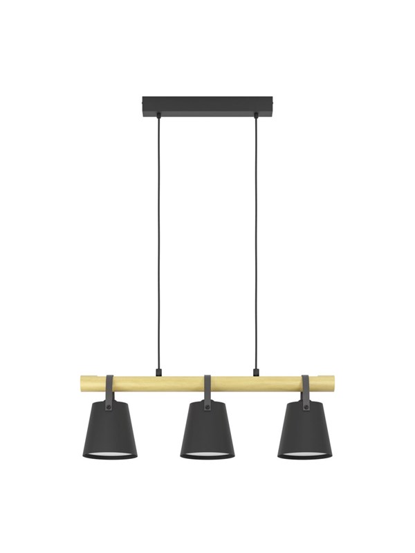 EGLO BOYLE LANGBORD 3XE27 L780 SVART/NATUR FSC
