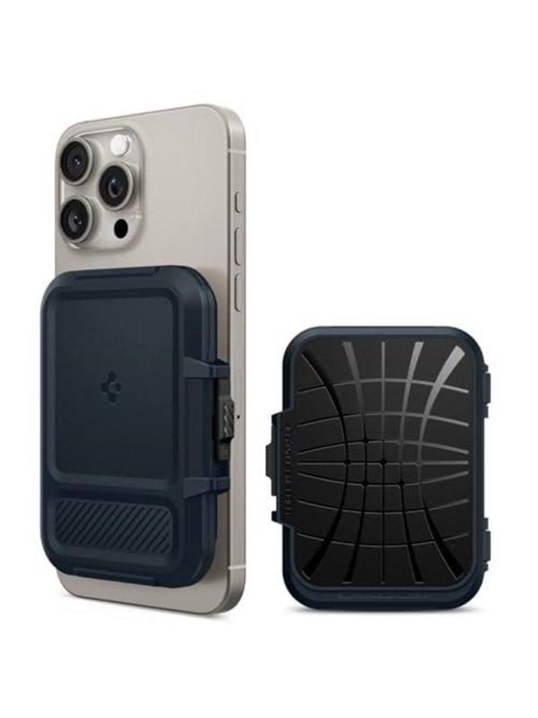 Spigen iPhone Lock Fit MagSafe Wallet - metal slate
