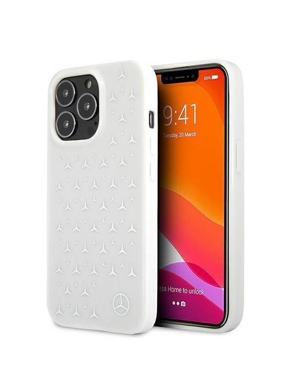Mercedes Silver Stars Pattern Case for iPhone 13 Pro / iPhone 13 - White