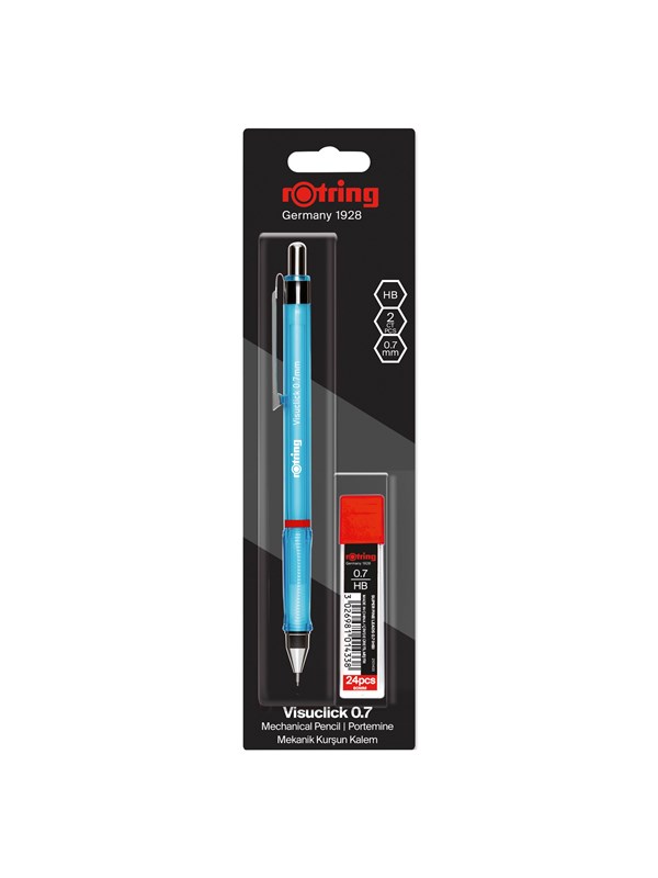 Rotring Visuclick Mechanical Pencil Set with 0.7mm 2B Leads (x24) | Assorted Barrel Colours