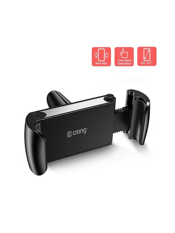 CRONG Universal Smart Car Holder - Universal car phone holder for 4"-6.5" phones - black