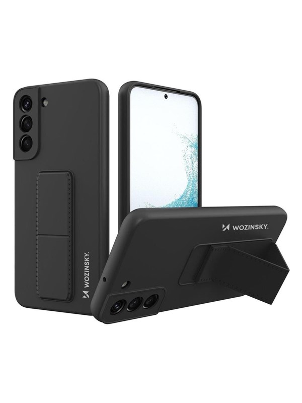 Wozinsky Kickstand Case Silicone Case with Stand Samsung Galaxy S22+ Case Black