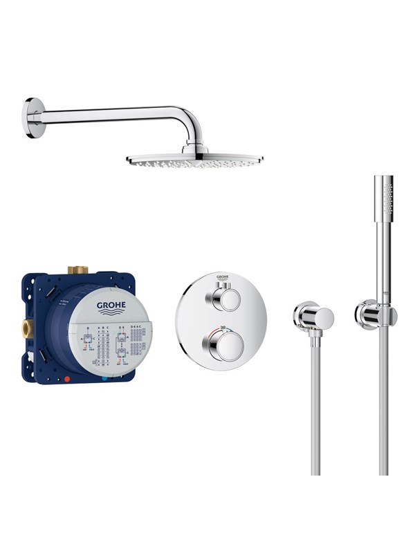 Grohe Grohtherm shower set with Rainshower Cosmopolitan 210, chrome
