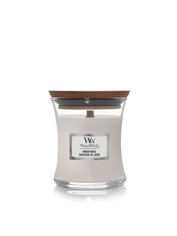 WoodWick Scented candle with wooden lid - WarmWool
