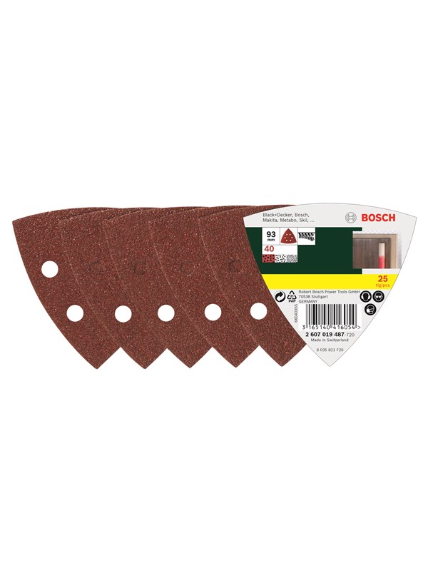 Bosch 25-delers slipepapirsett til deltasliper, korning 40 G= 40