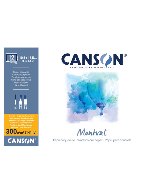 Canson Montval CP 10.5x15.5 cm 300G Block 12 SH