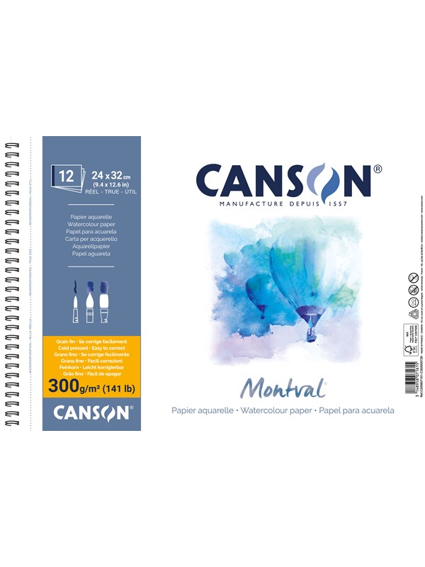 Canson Montval CP 24x32 cm 300G Spiral Pad 12 SH