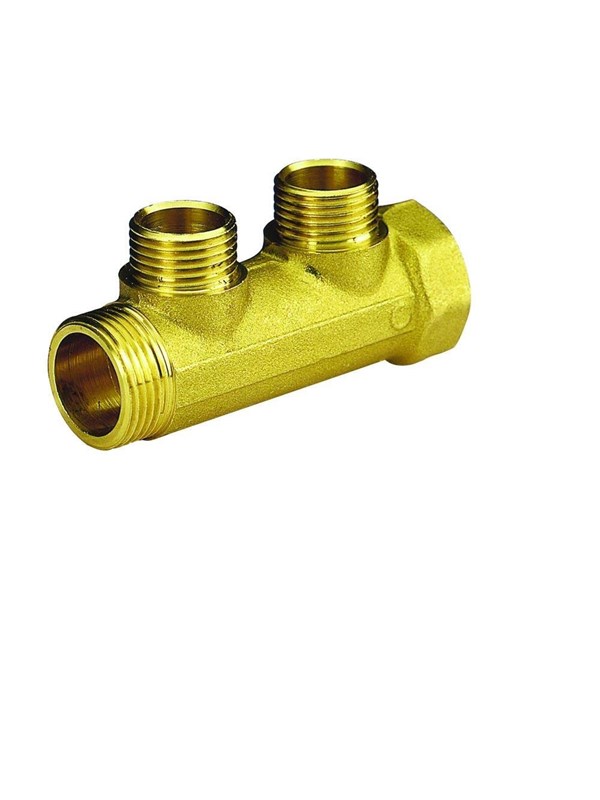Pettinaroli Brass manifold 3/4x1/2 for water- and heatingsystems 2 outlets