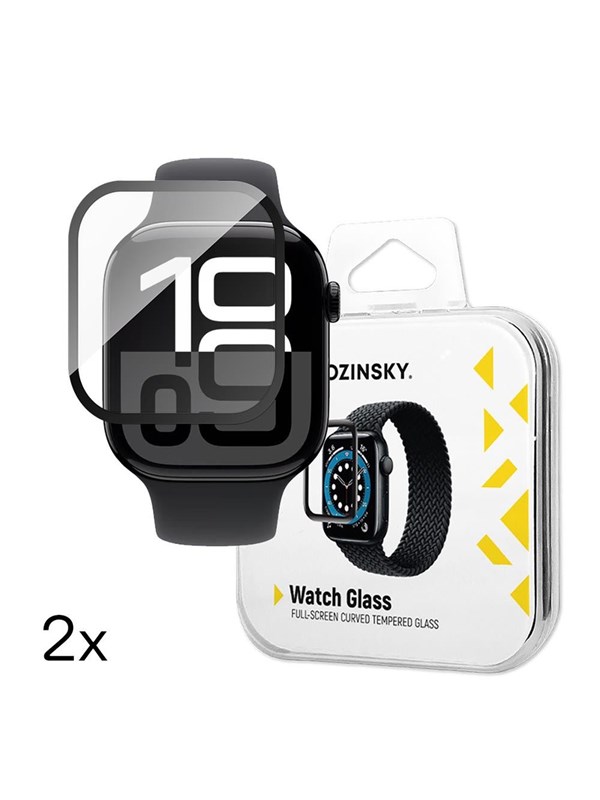 Wozinsky Full Glue Tempered Glass with Black Frame for Apple Watch 42mm (2 pcs)