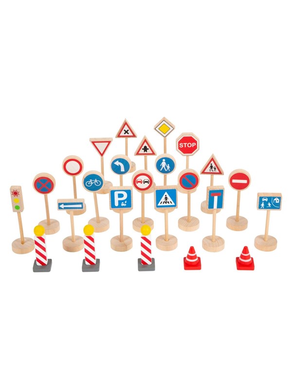 Small Foot - Wooden Mini Traffic Sign Set 25 pcs.