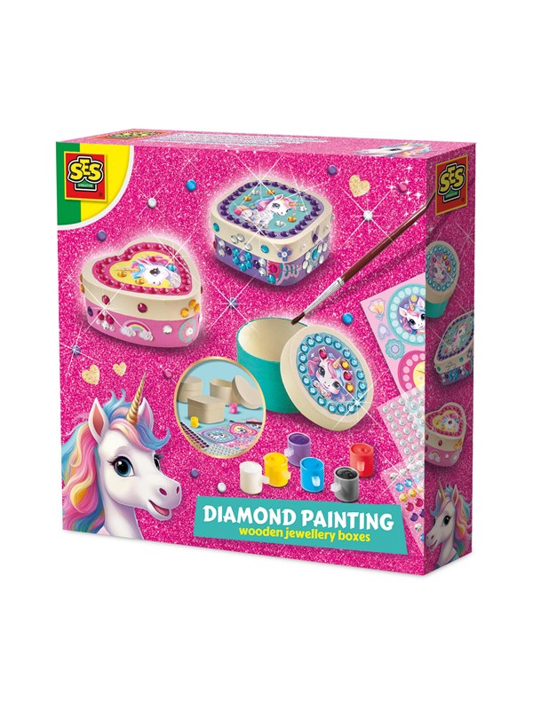 SES Creative Diamond Painting Wooden Jewellery Boxes - Unicorn