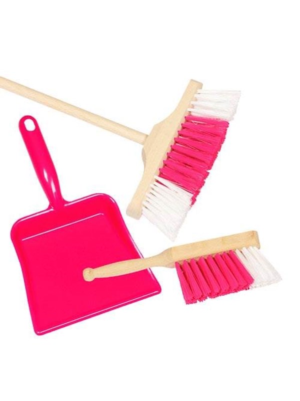 Goki Broom Dustpan & Tin Pink