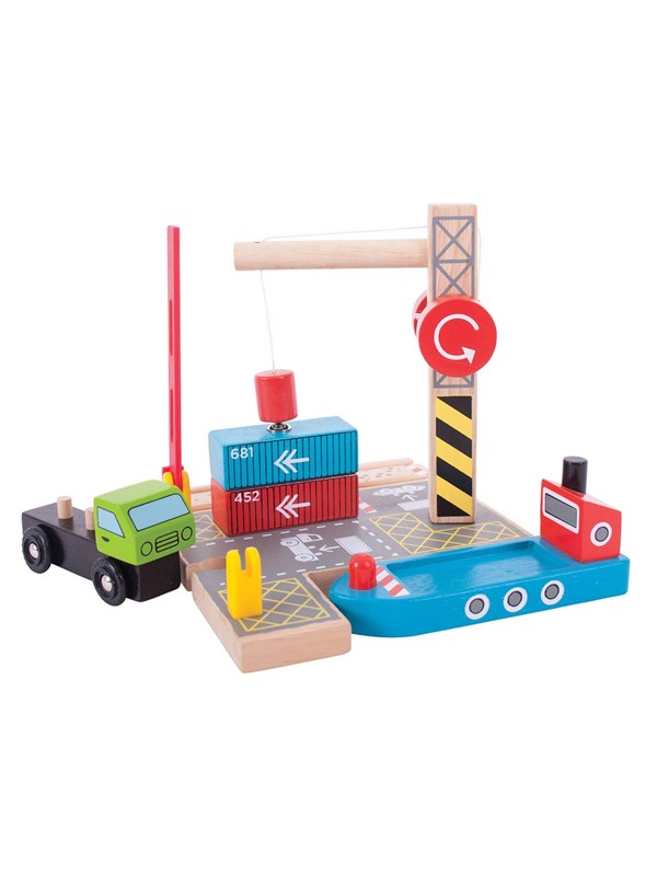 Bigjigs Wooden Rails - Container Shipyard