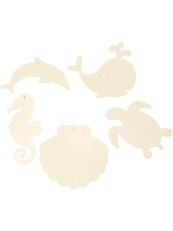 Creativ Company Wooden Sea Animals with Hanging Eye