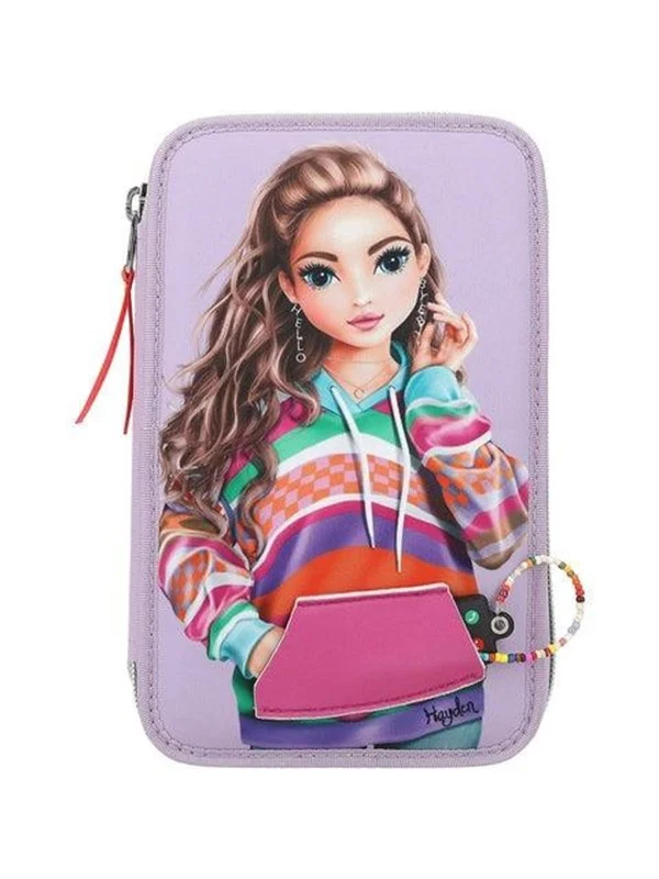 Topmodel Triple Pencil Case with Smart Phone Appliqué JOY