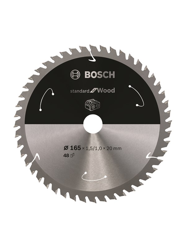 Bosch Standard for Wood-sirkelsagblad for batteridrevne sager 165x1,5/1x20 T48