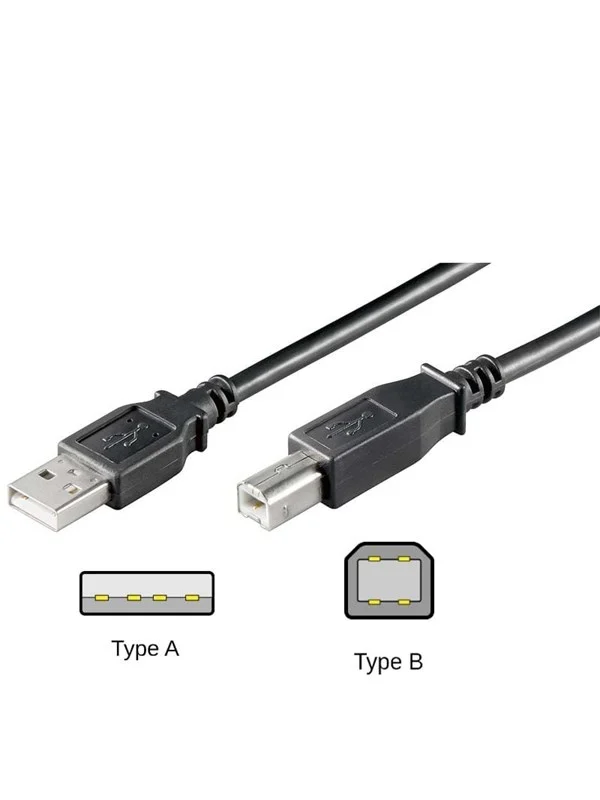 Pro USB-A <-> USB-B 2.0 - 0.25m - Svart