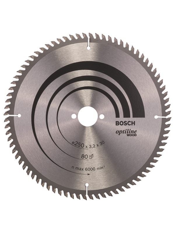 Bosch Sirkelsagblad Optiline Wood 250 x 30 x 3,2 mm, 80