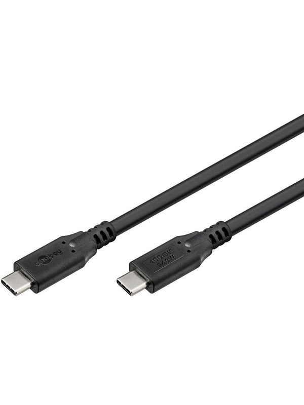 Pro USB-C <-> USB-C - 1.0m - 240 Watt Power Delivery - USB 4.0 / Thunderbolt 4 - Svart