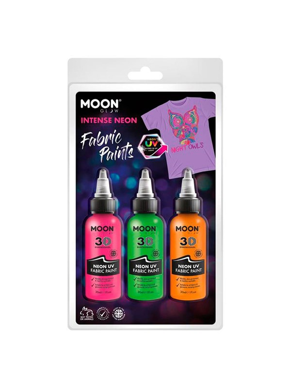 Haza Witbaard Textile paint Neon 3x30ml - Orange Green Pink