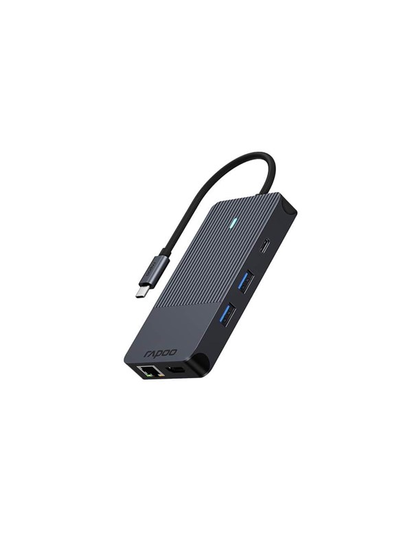 RAPOO Multiport USB-C UCM-2005 10-i-1 USB-C-Adapter USB-hub - 10 porter - Svart