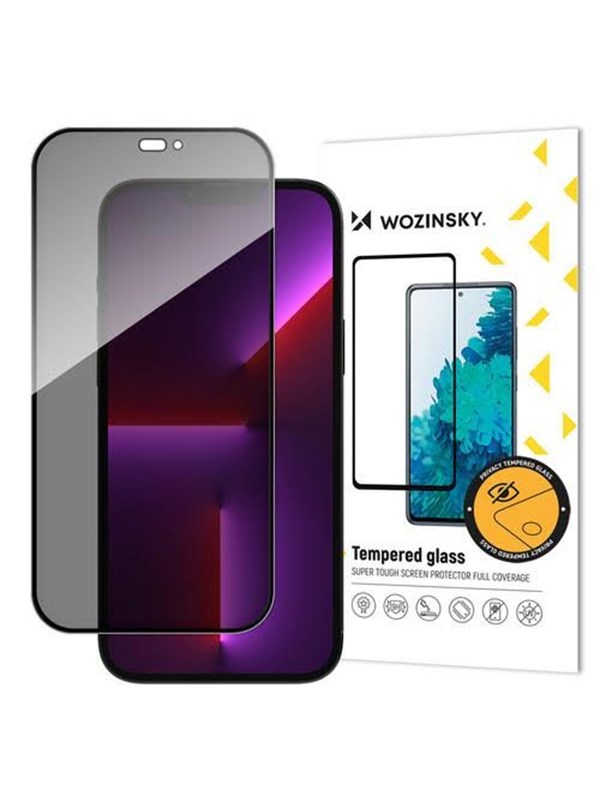 Wozinsky Privacy glass with Anti Spy filter for iPhone 15 Pro  Privacy Glass - black