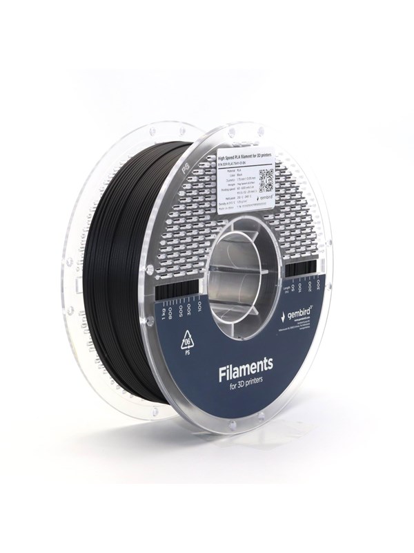 Gembird High Speed PLA filament - Svart - 1.75mm ø - 1 kg