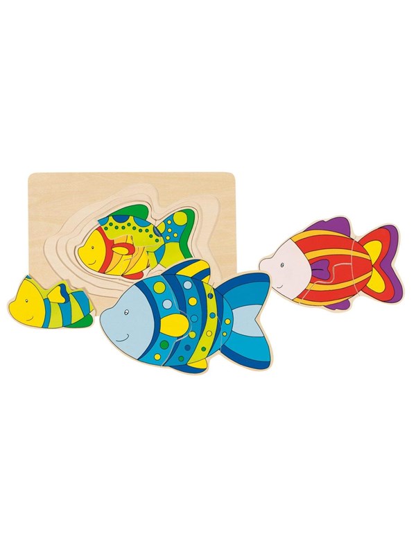 Goki Wooden 3-layer Puzzle Vis Tre