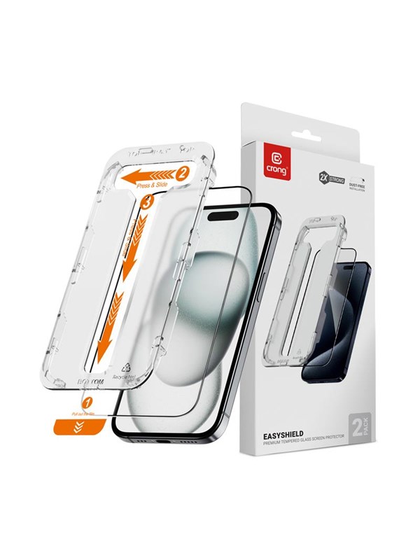 CRONG EasyShield 2-Pack - Tempered Glass iPhone 16 / iPhone 15 (2 pieces)