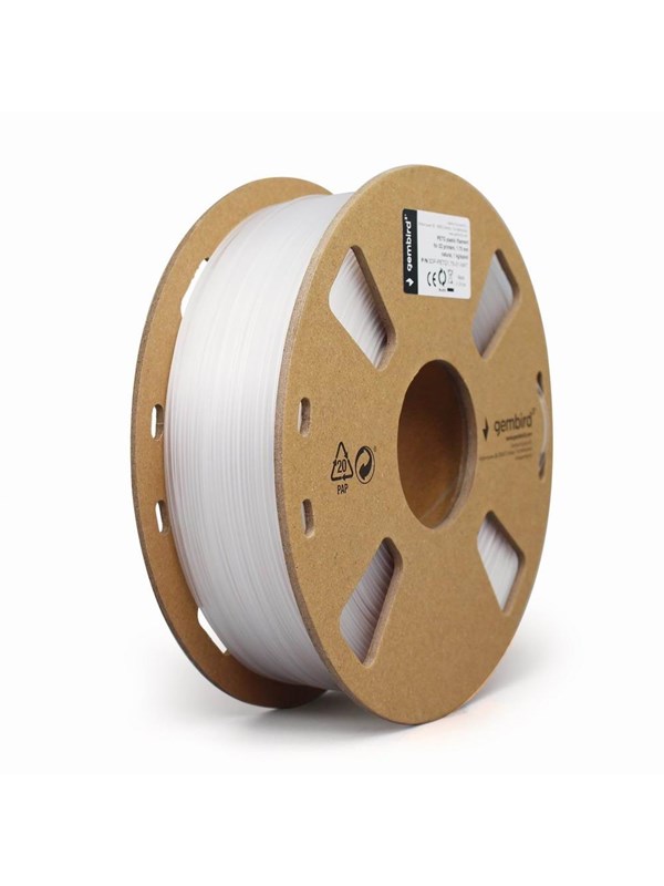 Gembird PETG (PET, PETT) filament - Hvit - 1.75mm ø - 1 kg