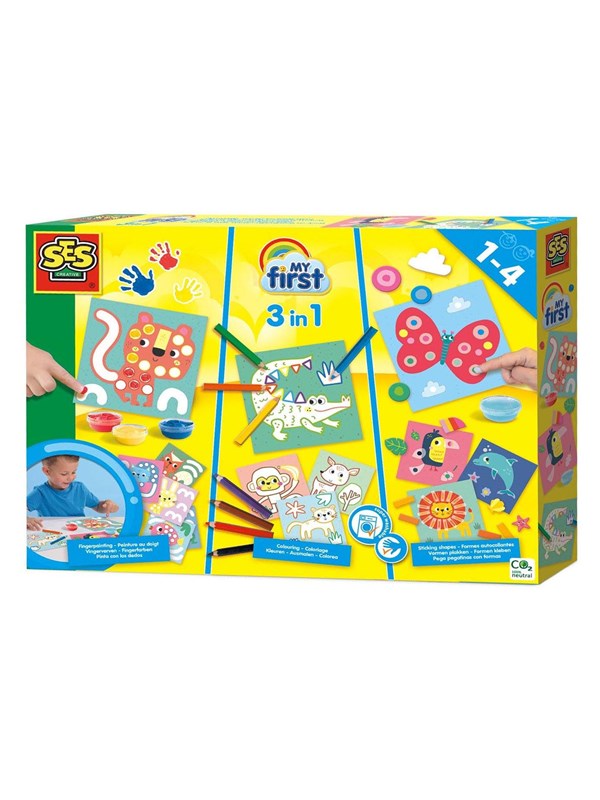SES Creative My First - 3in1 Finger Painting Coloring Pasting Shapes