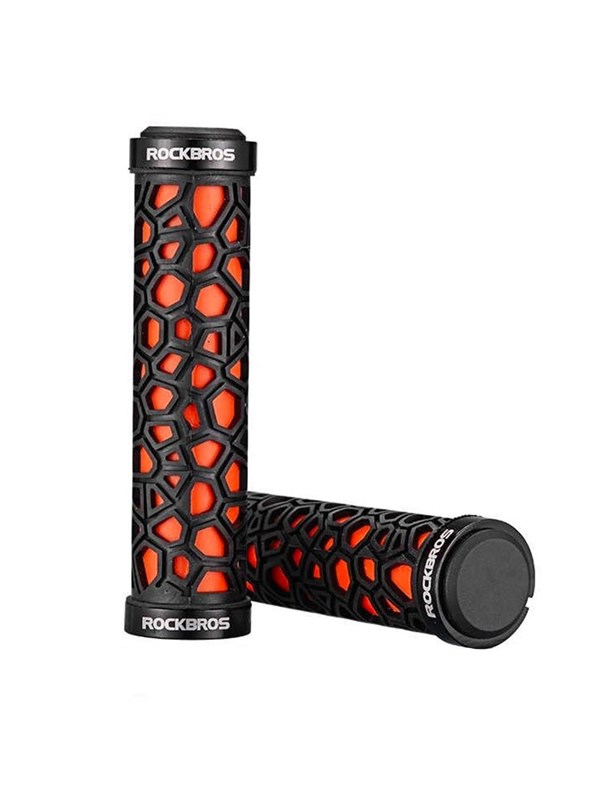 Rockbros 2017-14AOR bicycle grips - black and orange