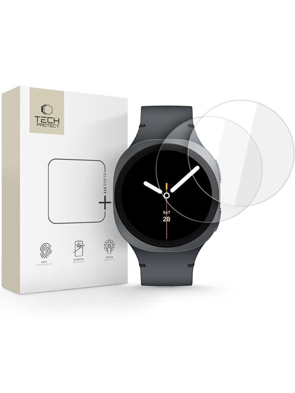 Tech-Protect Glass Fit+ 2-pack Tempered Glass for Samsung Galaxy Watch 8 44mm - Clear