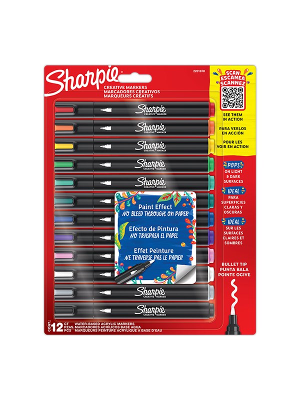 Sharpie Creative Marker Bullet Tips, Assorterte farger, 12 Stk.