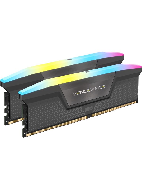 Corsair Vengeance RGB DDR5-6000 - 32GB - CL30 - Dual Channel (2 pcs) - AMD EXPO & Intel XMP - Grå med RGB