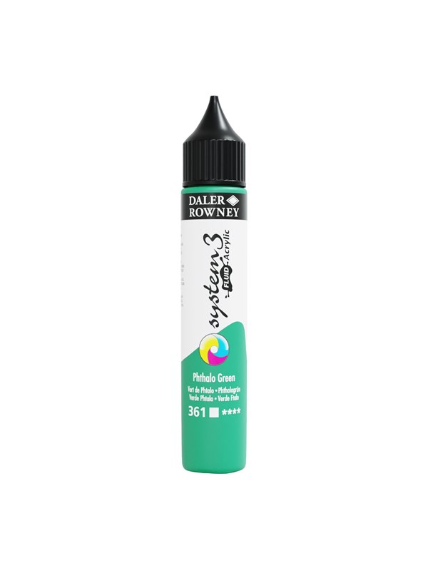 Daler-Rowney System3 Fluid Acrylic 29.5 ml Phthalo Green