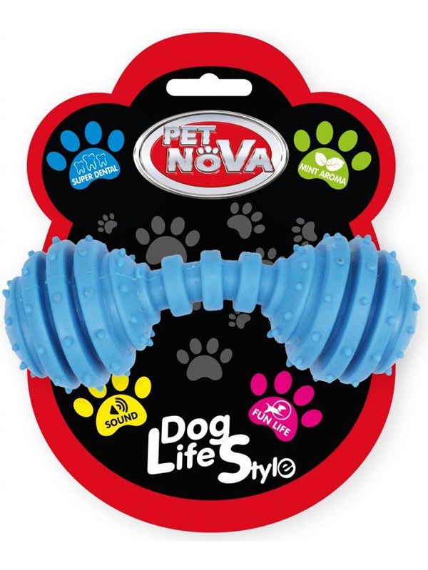 PET NOVA TPR Dumbbell Blue 12cm