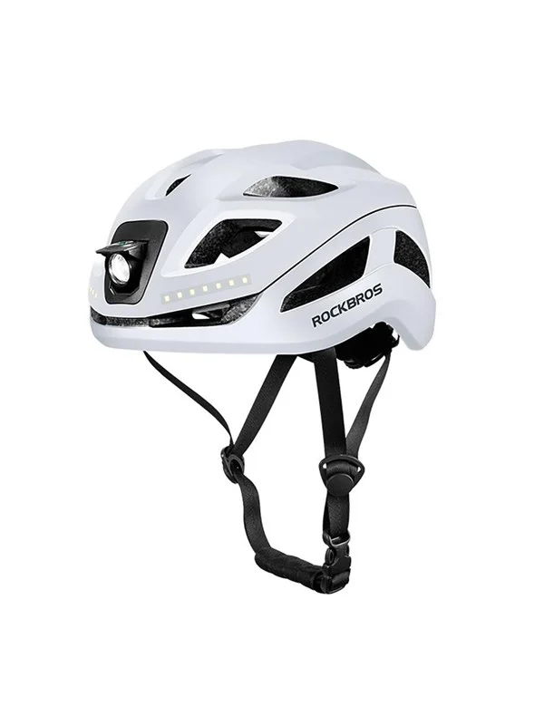 Rockbros ZK-077 Bicycle Helmet with Integrated Multi-Directional Lighting 57-61 cm - White