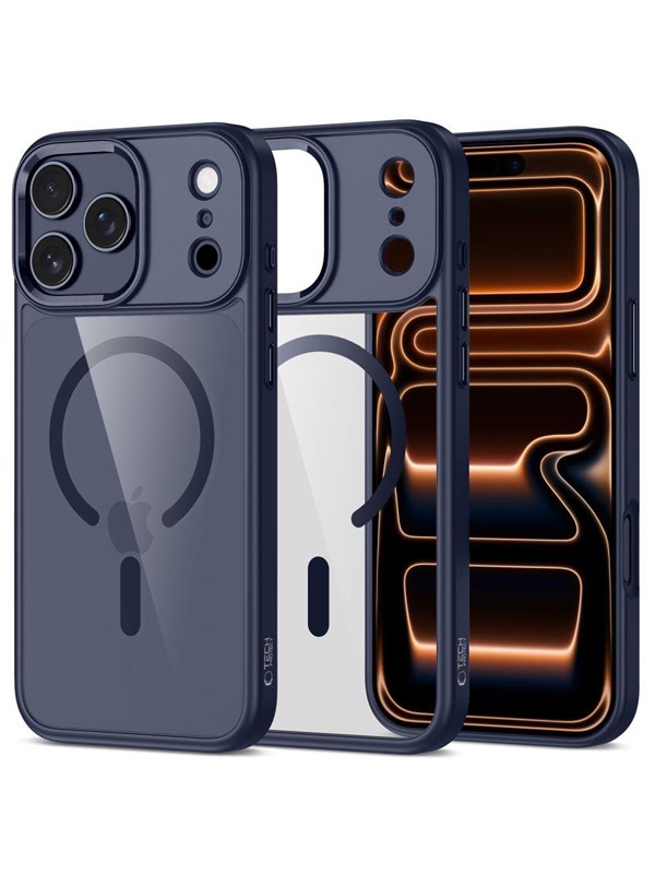 Tech-Protect MagMat MagSafe Case for iPhone 17 Pro - Clear Navy Blue