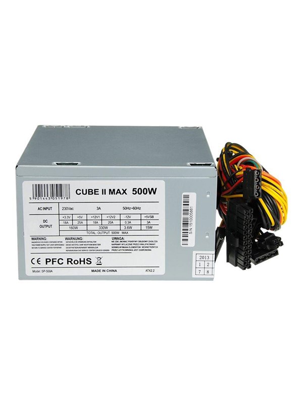 iBOX CUBE II Strømforsyning (PSU) - 500 Watt - 120 mm - ATX 2.2 - 80 Plus