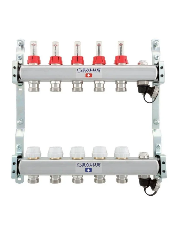 Salus Floor heating manifold 5 slings with flowmeter
