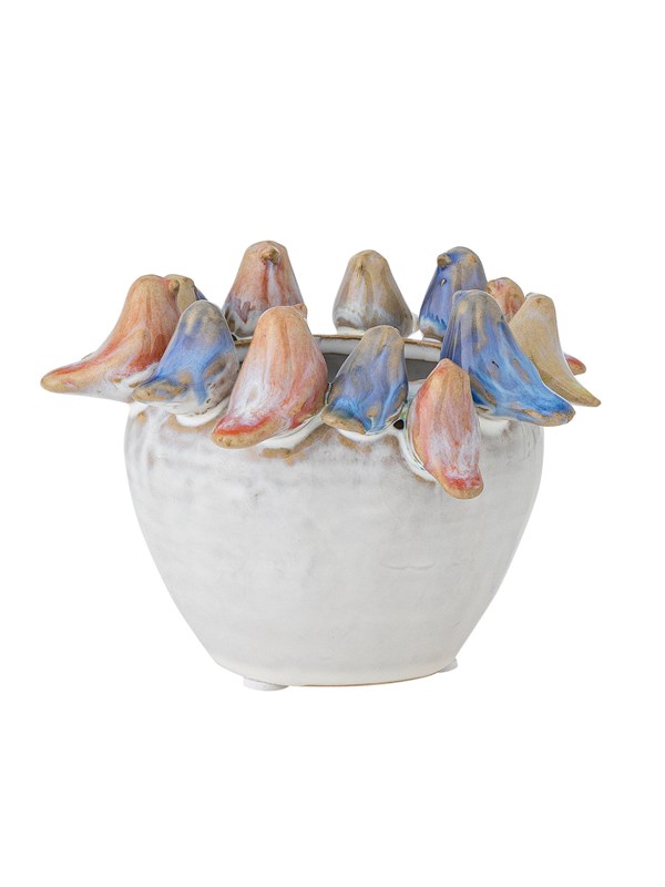 Bloomingville - Eanna Flowerpot - Grey - Stoneware Ø12.5 cm