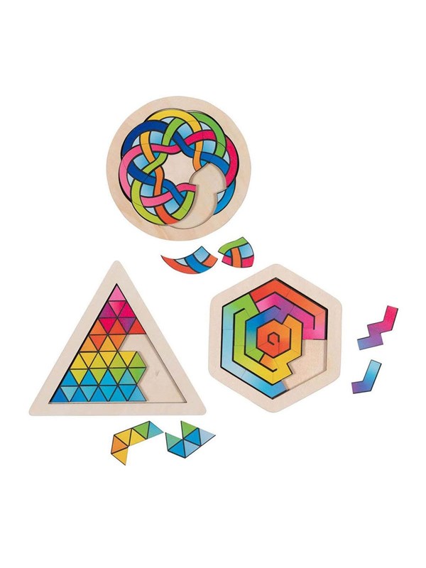 Goki Wooden Brainteaser Puzzle per piece Tre