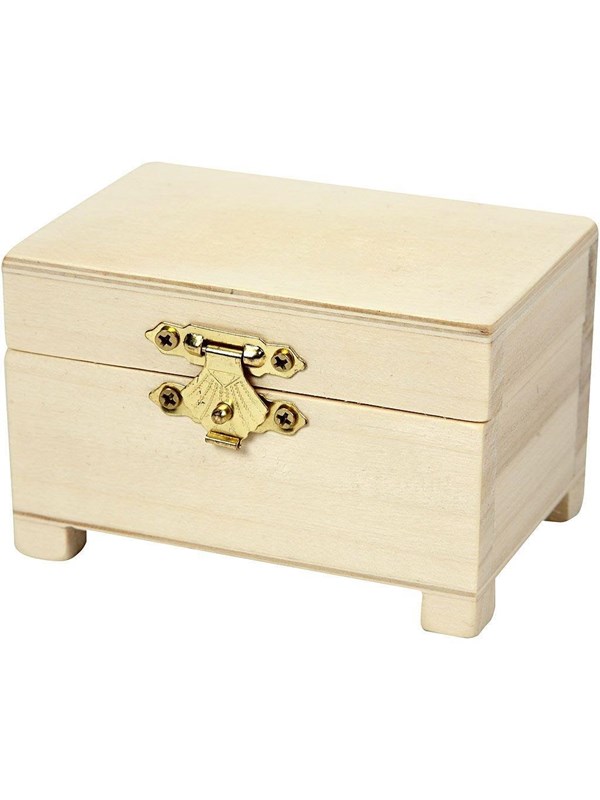Creativ Company Wooden Box on Legs with Metal Lock